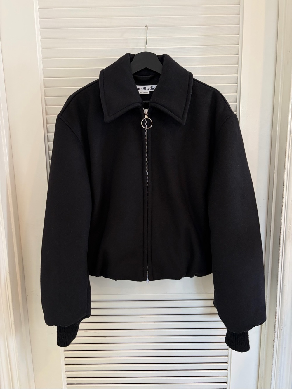 Acne Studios Black Zip-Front Bomber Jacket - Picture 1 of 11